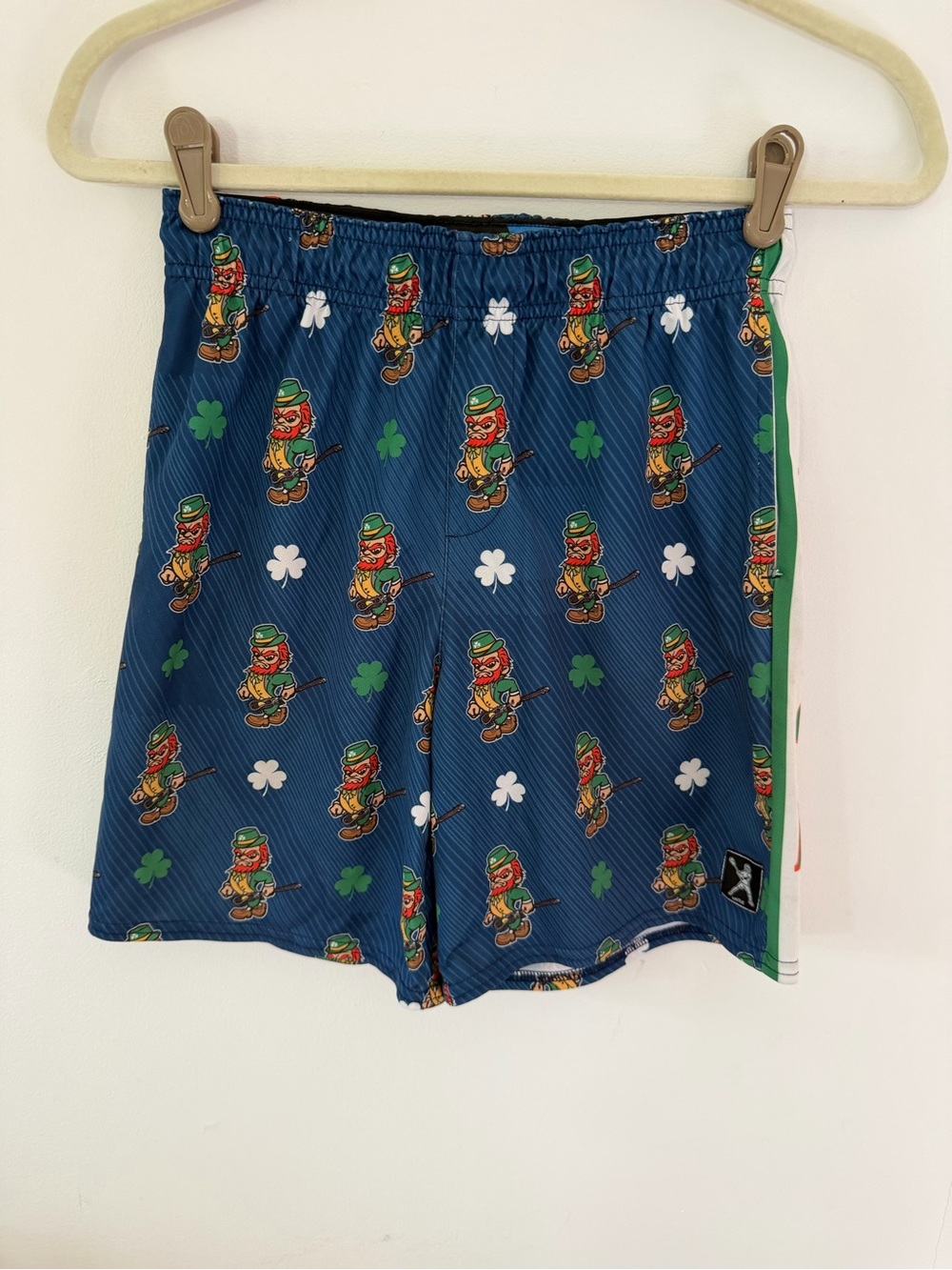 Boys' Navy Shamrock & Leprechaun Print Shorts lacrosse unlimited size large